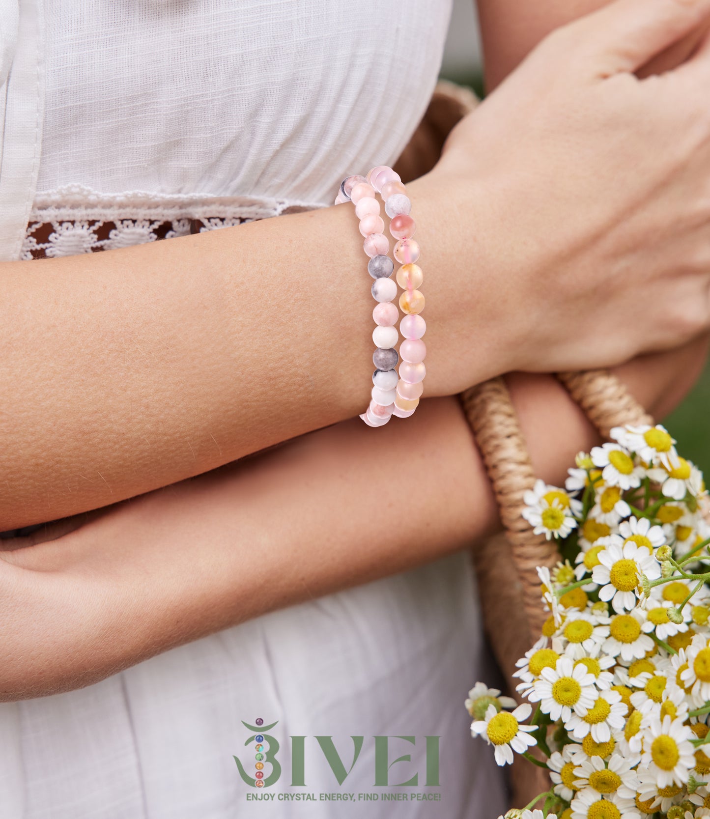 6mm Semi Precious Healing Crystal Bracelet