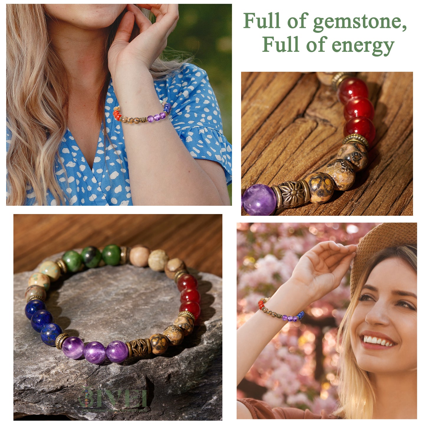 Chakra Healing Bracelet with Natural Gemstones