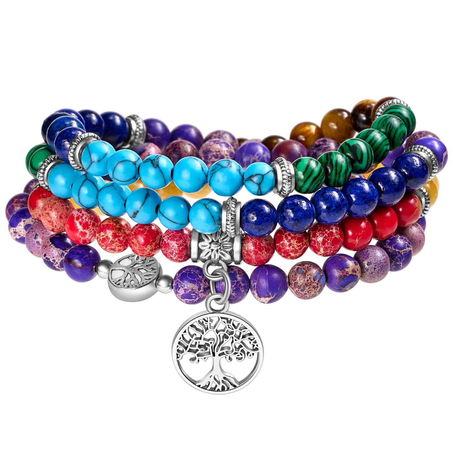 108 Mala Prayer Beads Lotus Buddha Necklace