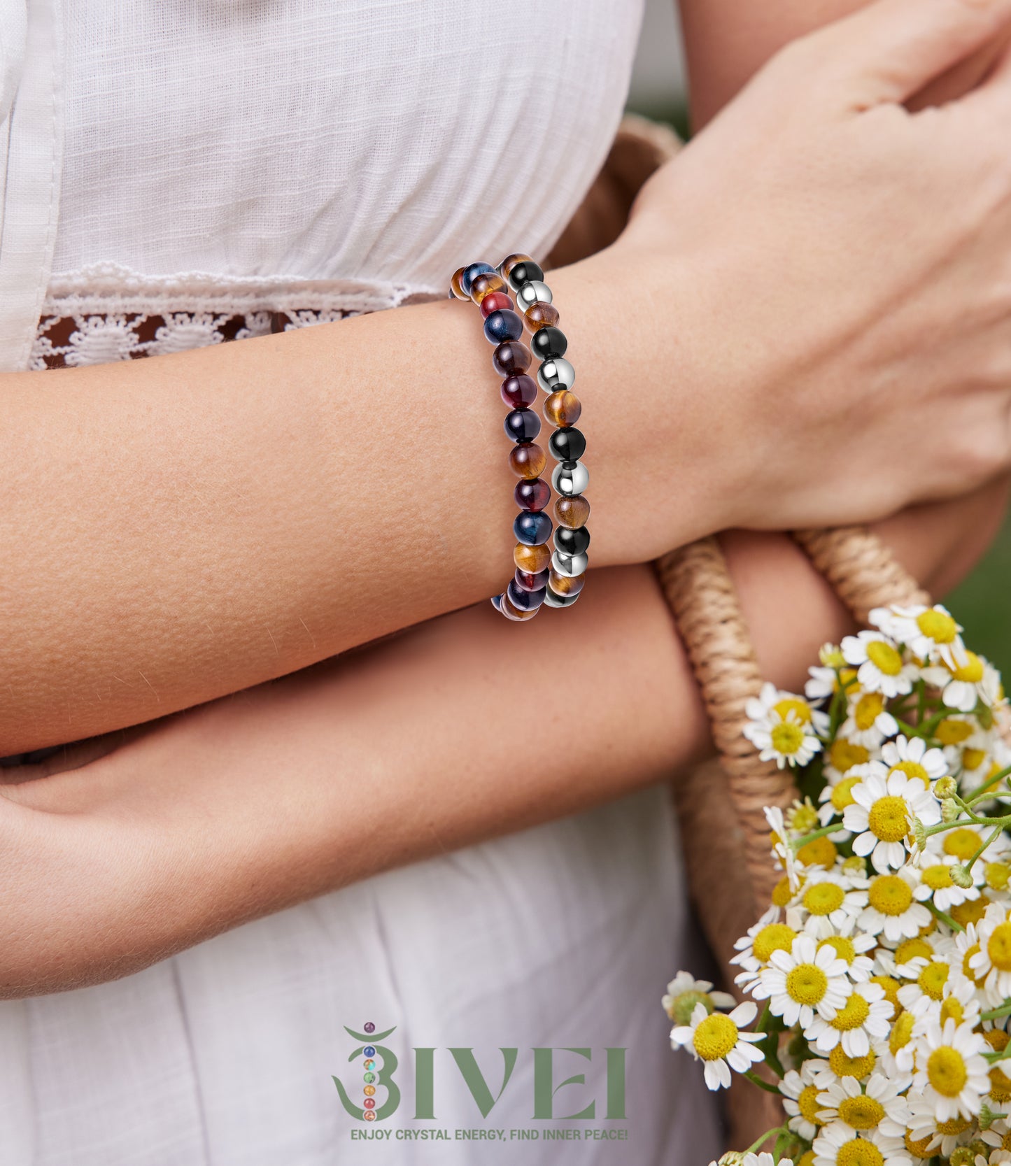 6mm Semi Precious Healing Crystal Bracelet