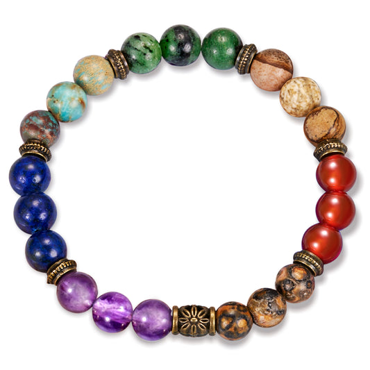 Chakra Healing Bracelet with Natural Gemstones