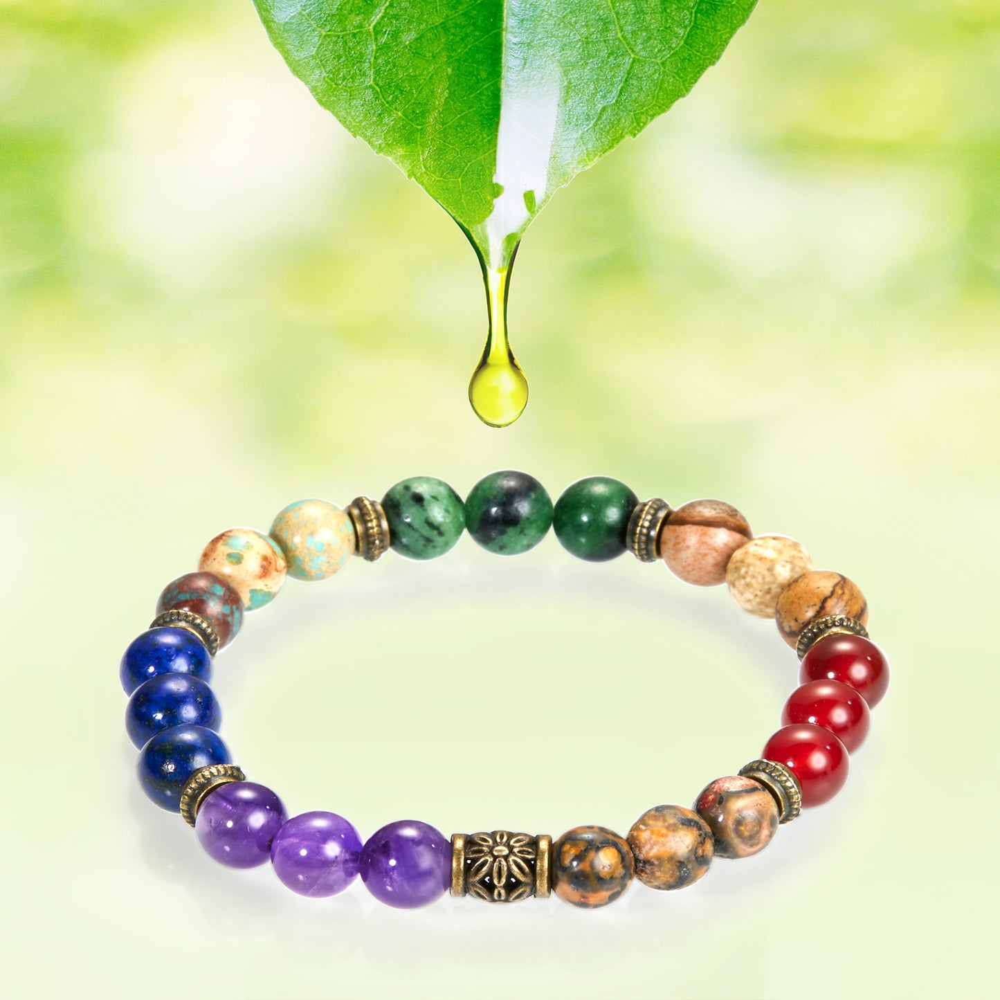 Chakra Healing Bracelet with Natural Gemstones