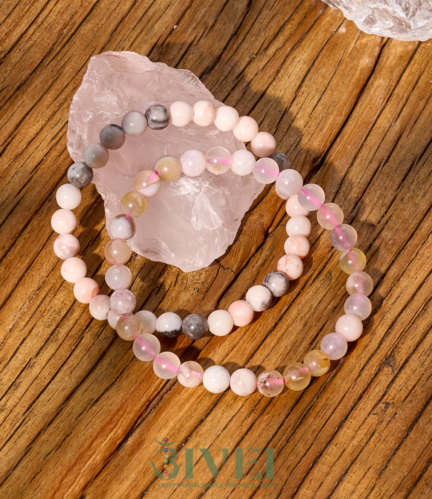 6mm Semi Precious Healing Crystal Bracelet