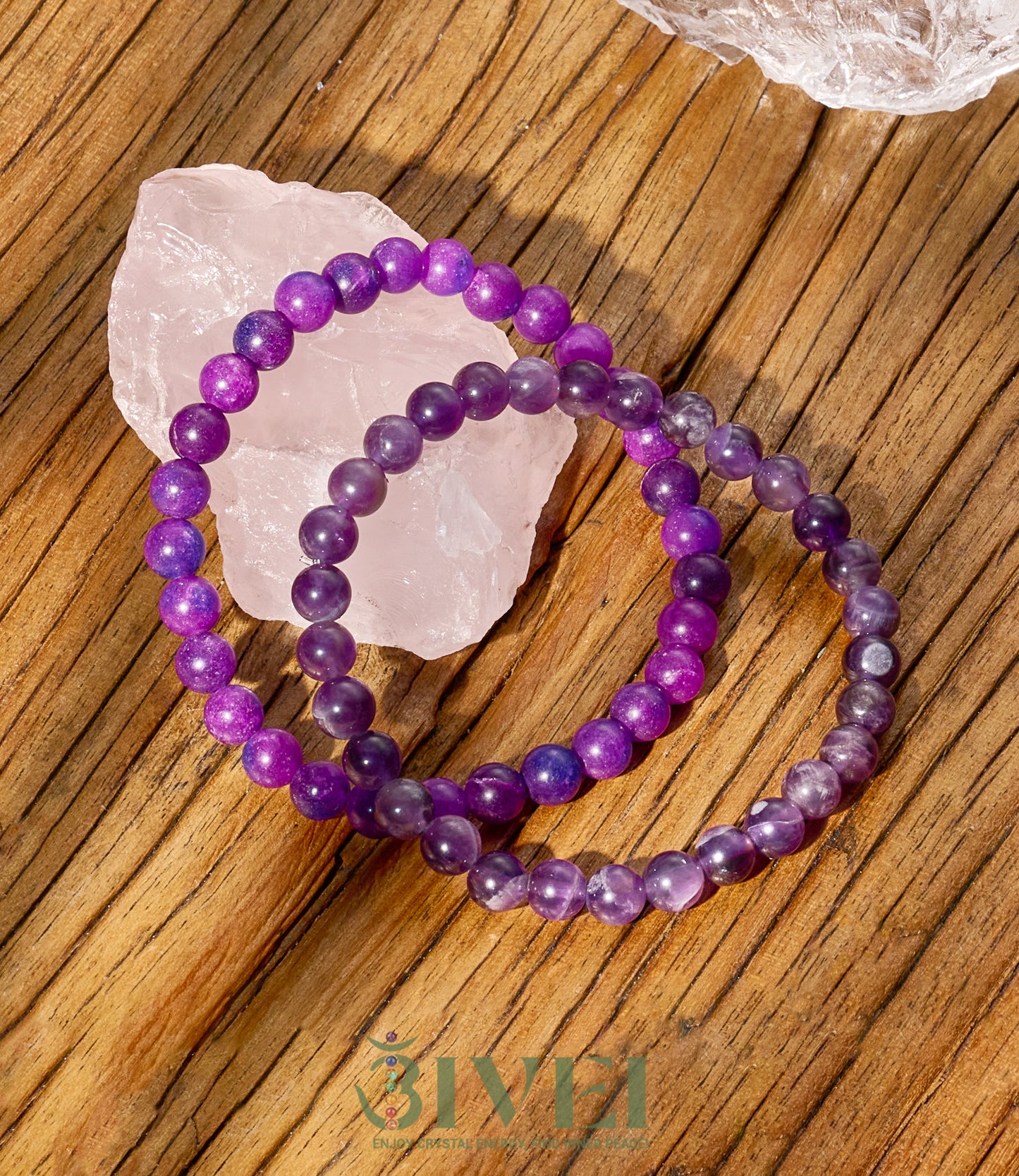 6mm Semi Precious Healing Crystal Bracelet