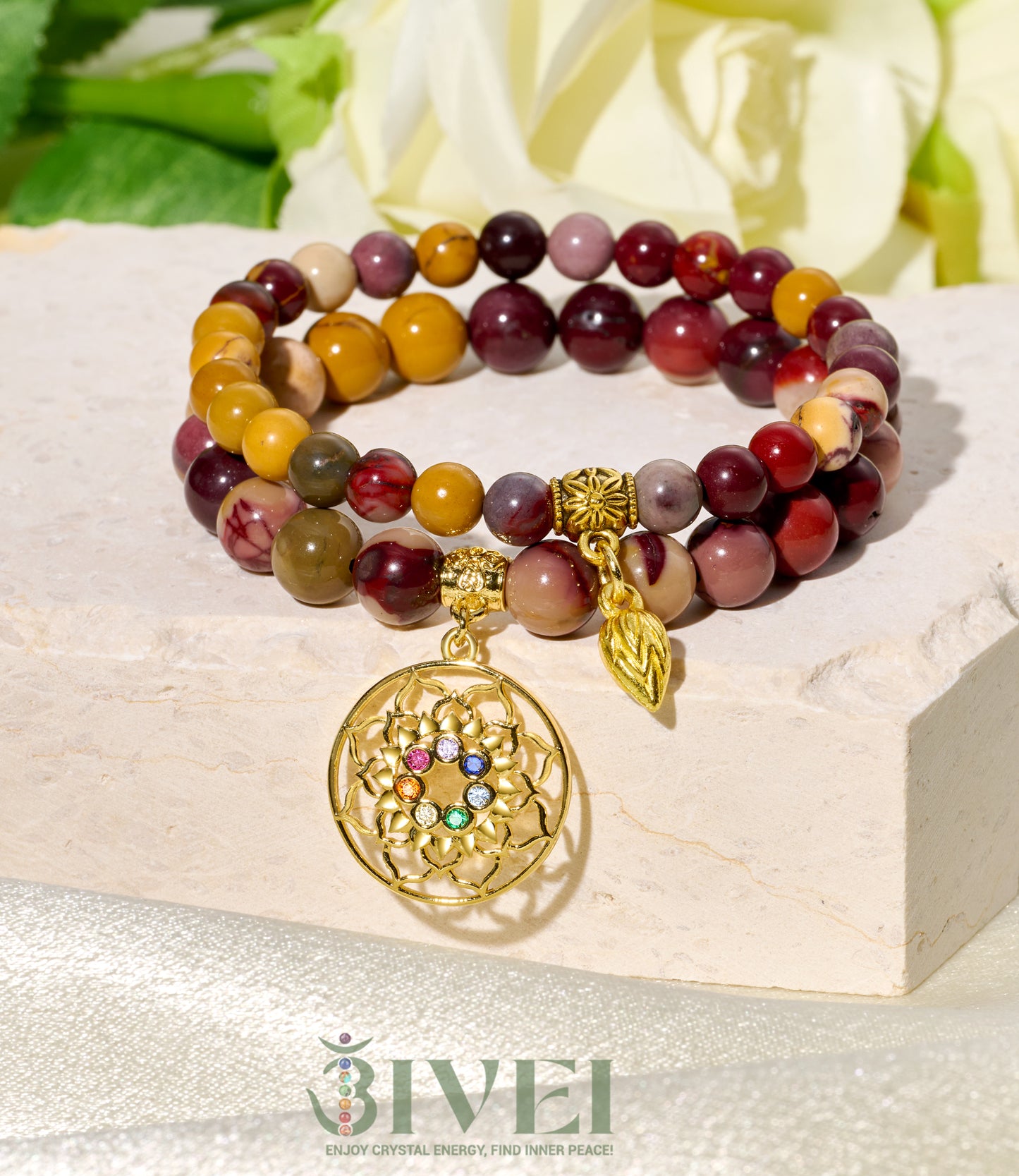 Natural Gemstone Energy Reiki Crystal Stretch Bracelets