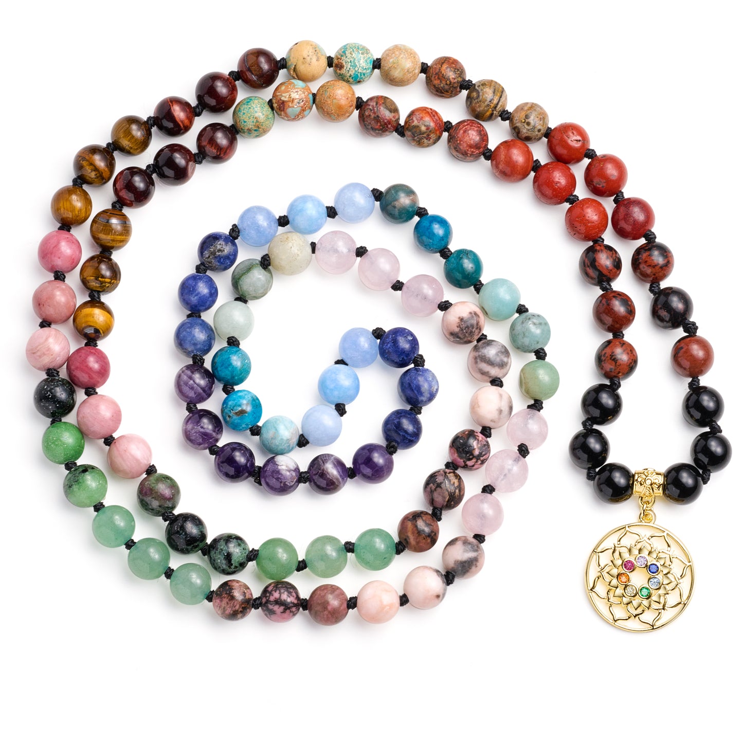 7 Chakra 108 Mala Hand-Knotted Prayer Bracelet