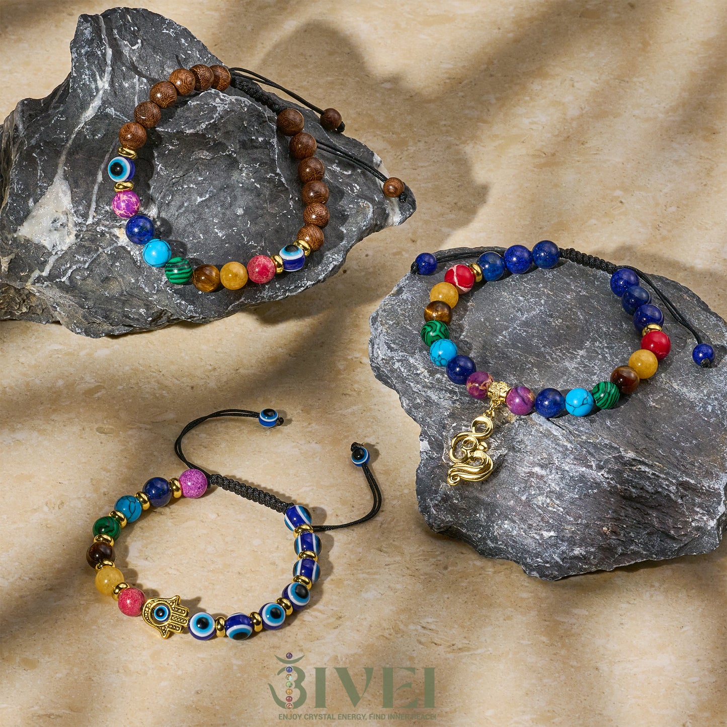 8mm Chakra Bead Bracelets for Women