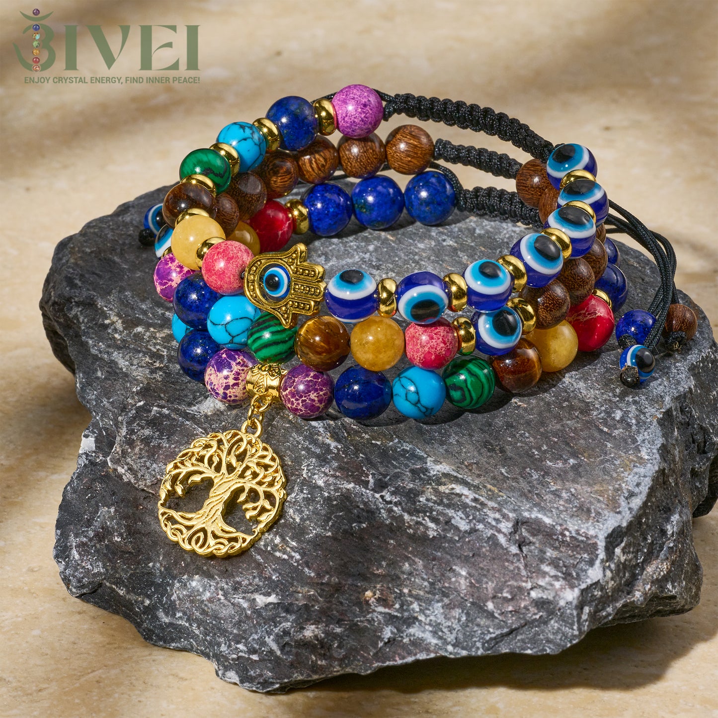8mm Chakra Bead Bracelets for Women