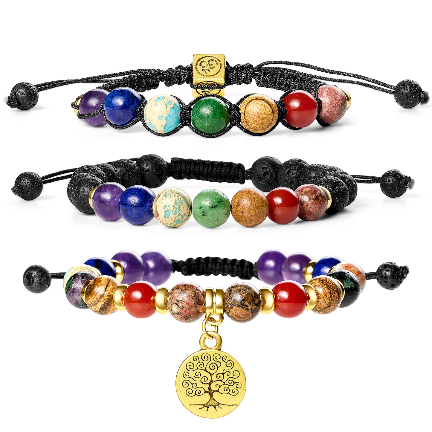 8mm Chakra Bead Bracelets for Women