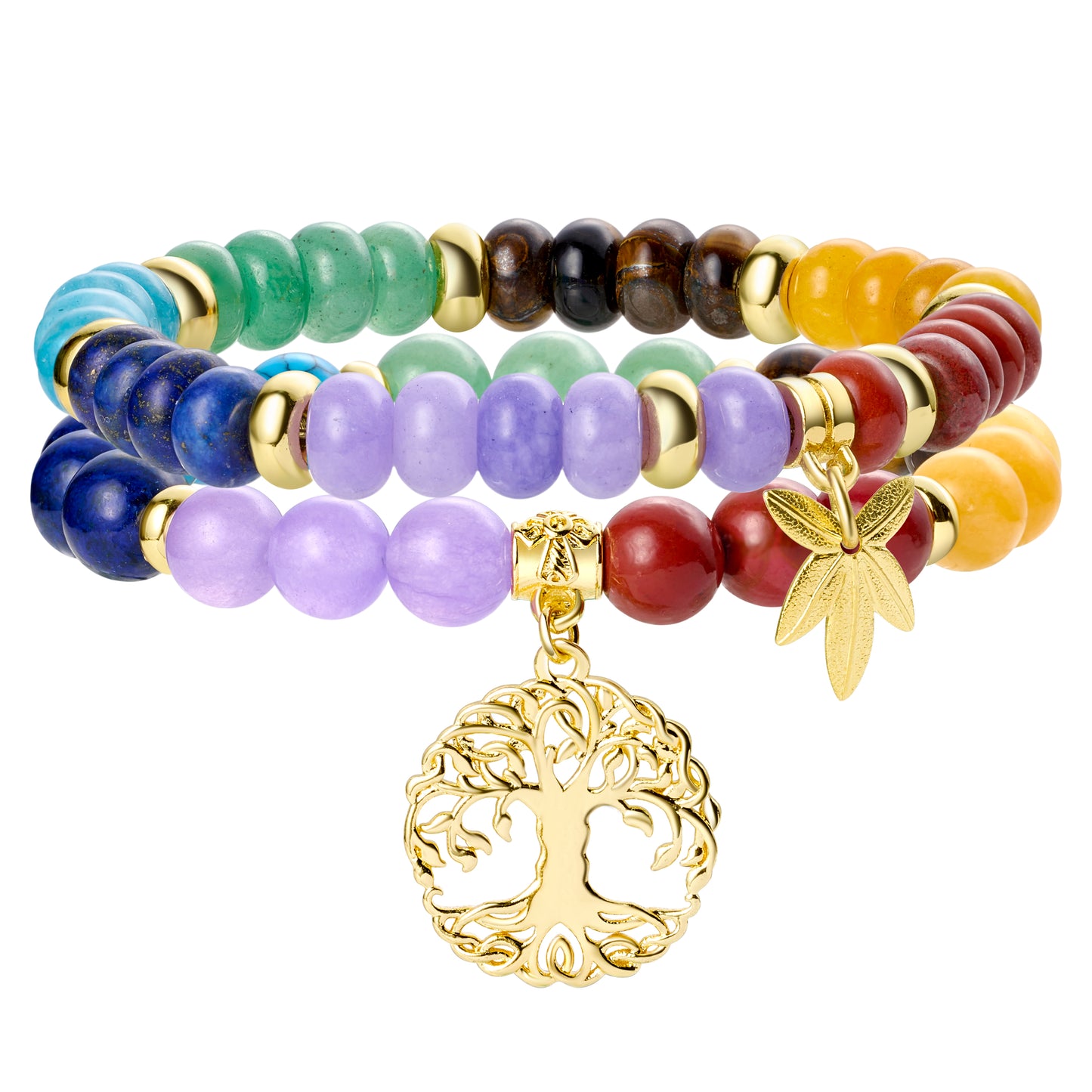 Natural Gemstone Energy Reiki Crystal Stretch Bracelets