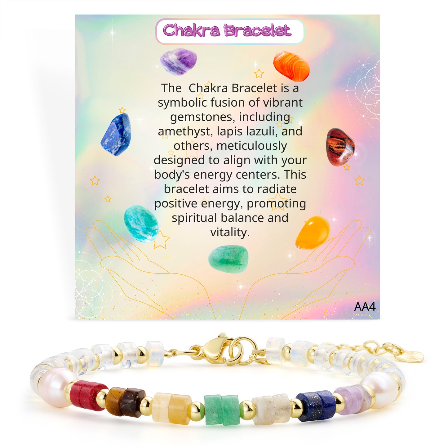 Healing Crystal Beads Bracelet for Yoga Meditation