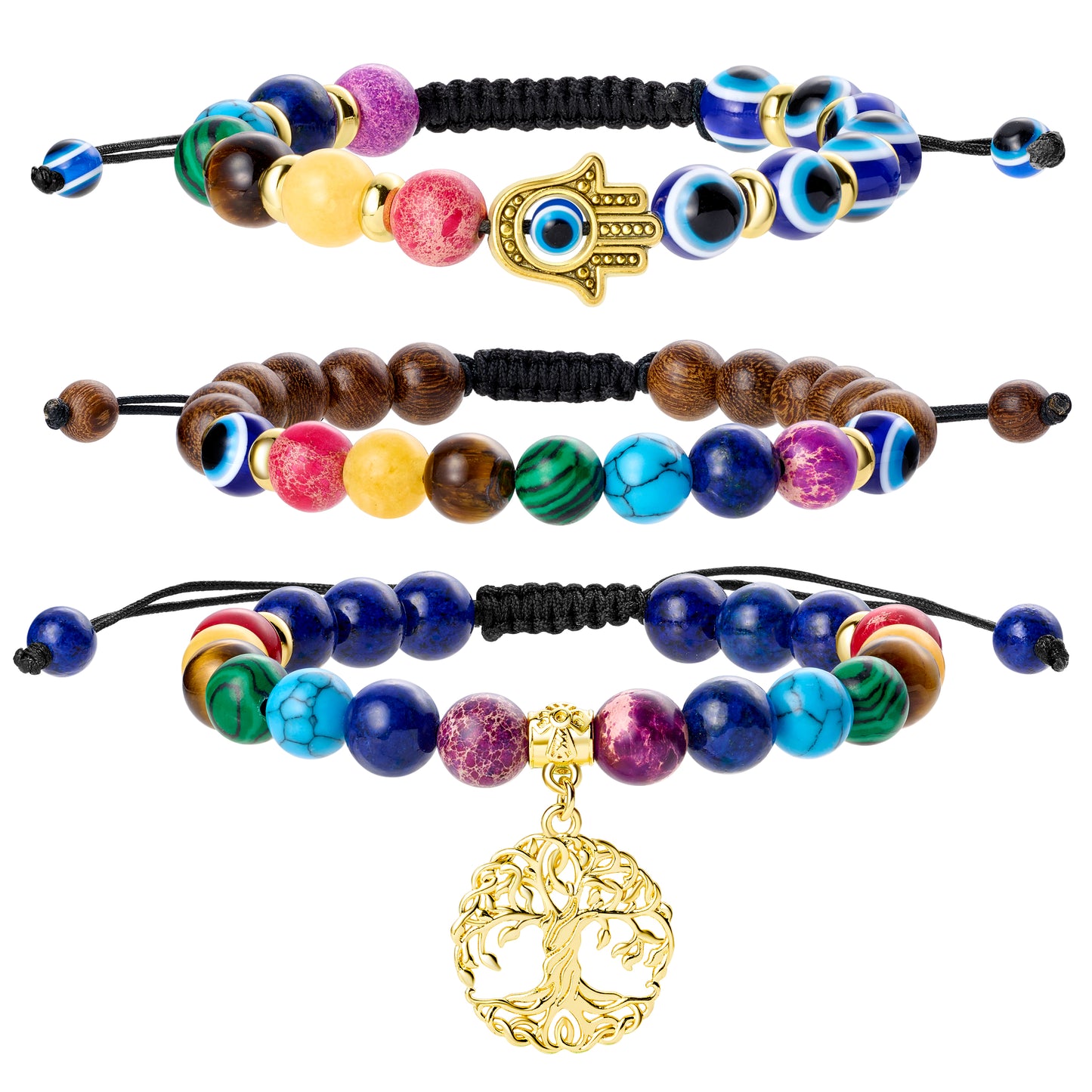 8mm Chakra Bead Bracelets for Women