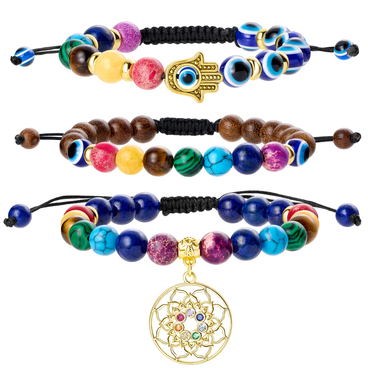8mm Chakra Bead Bracelets for Women