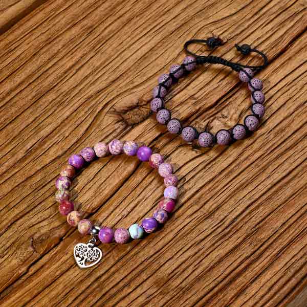 Grounding and Healing Tree of Life Lava Stone Bracelet