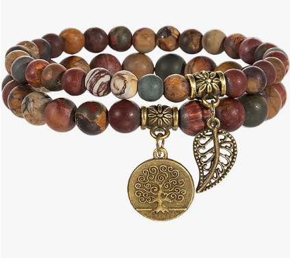 Creative Picasso Jasper Beaded Crystal Bracelet