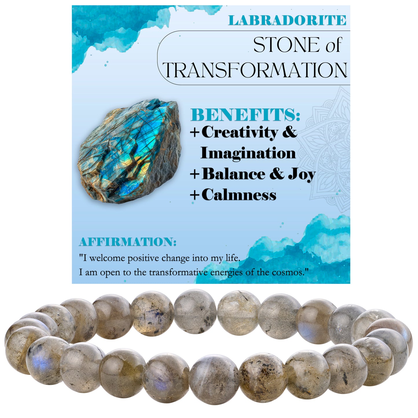 8mm Semi-Precious Beaded Bracelets Yoga Protection Gifts