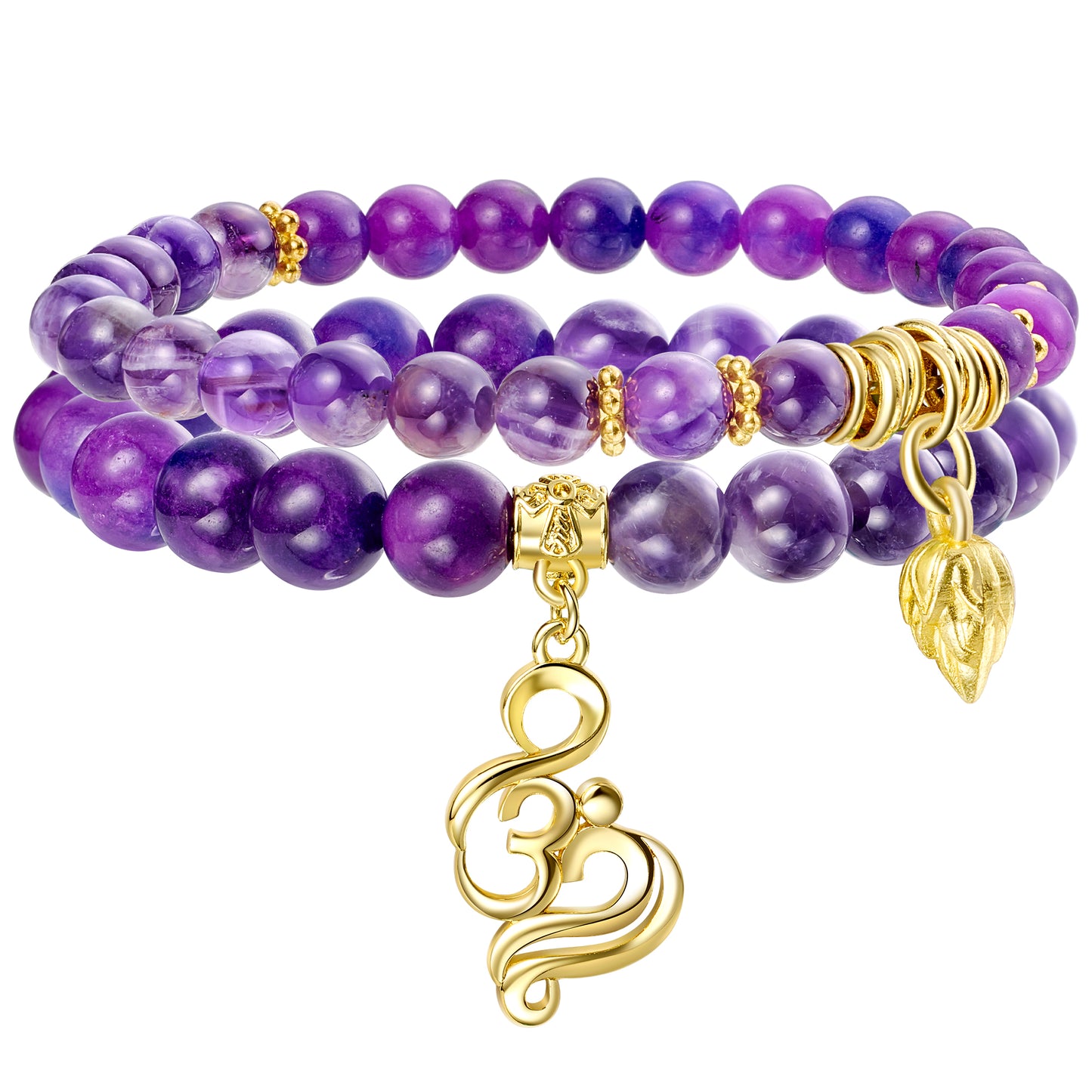 Natural Gemstone Energy Reiki Crystal Stretch Bracelets