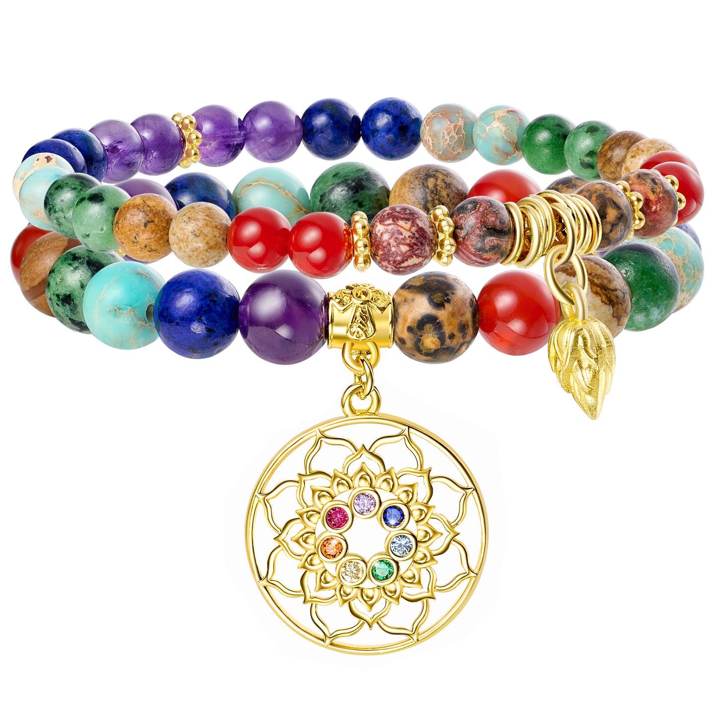 Natural Gemstone Energy Reiki Crystal Stretch Bracelets