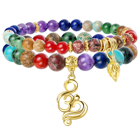 Natural Gemstone Energy Reiki Crystal Stretch Bracelets