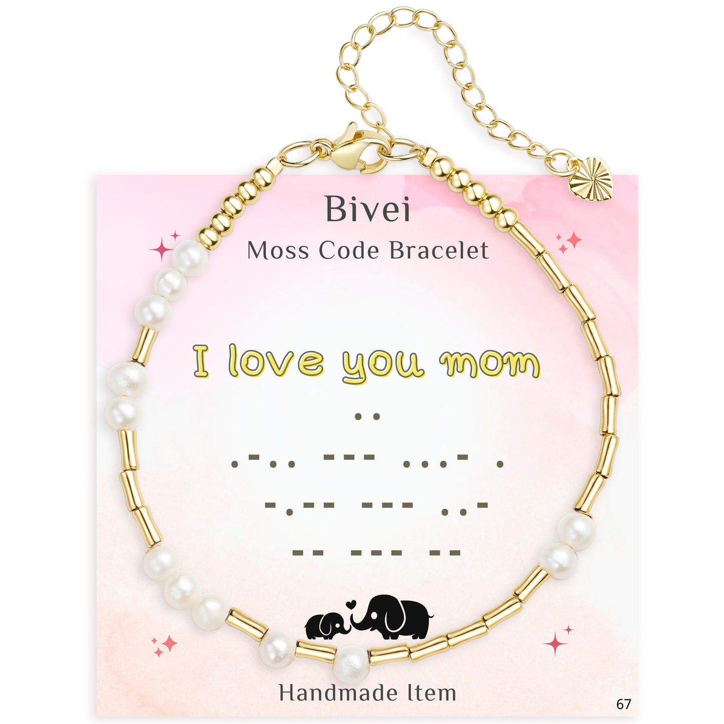 Morse Code Pearl Healing Crystal Bracelet