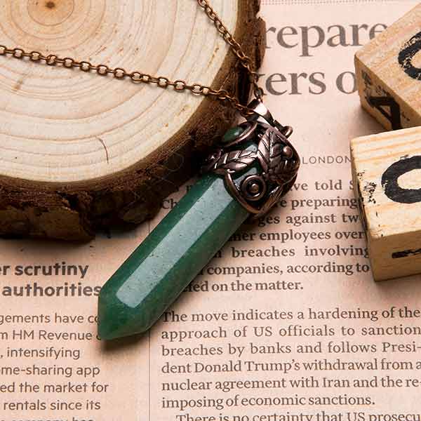 Lucky Star Green Aventurine Crystal Necklace