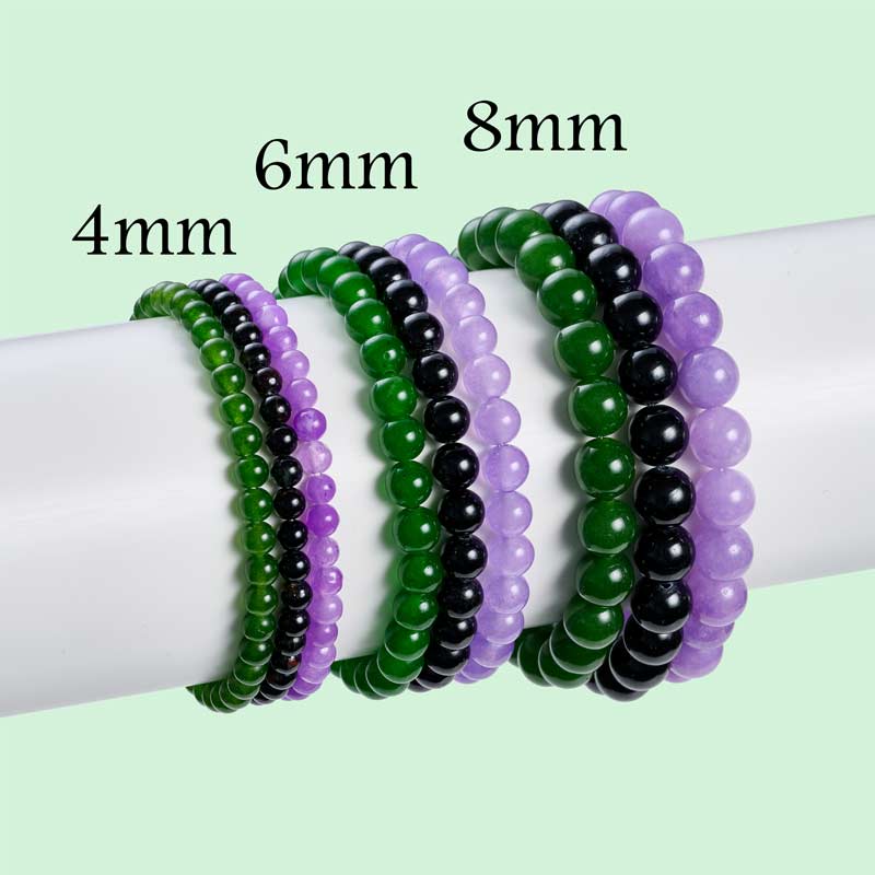 Set of 6mm Natural Crystal Beaded Bracelets for Women