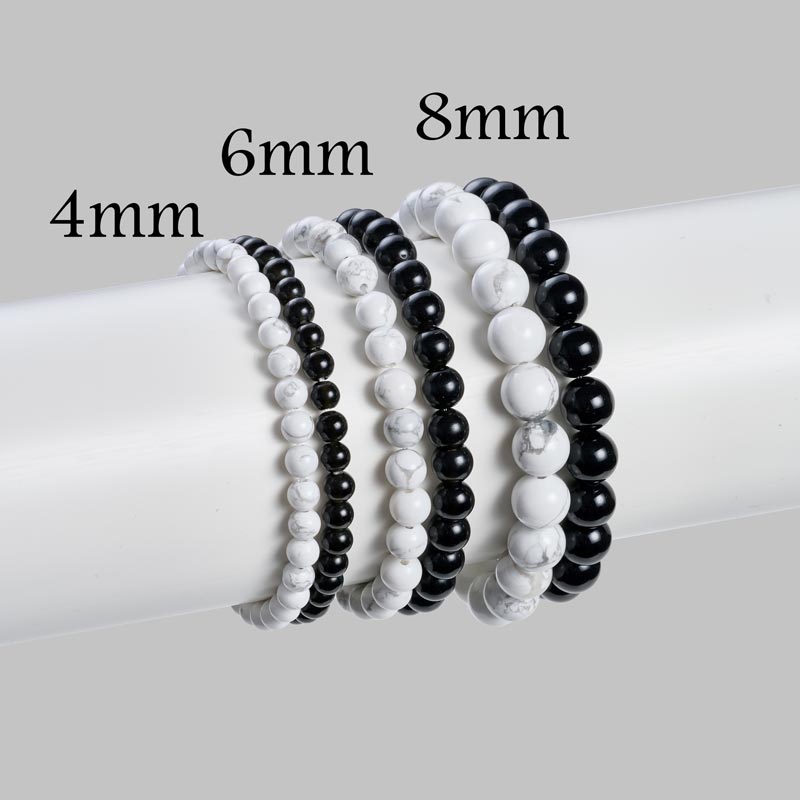 Set of 6mm Natural Crystal Beaded Bracelets for Women