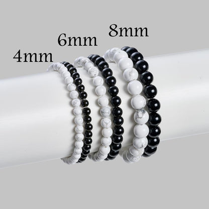 Set of 6mm Natural Crystal Beaded Bracelets for Women