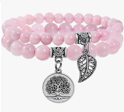 Love and Romance Rose Quartz Bead Bracelet