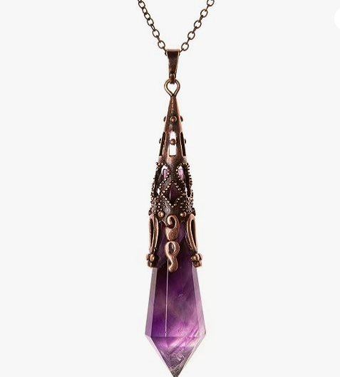 Anxiety Overcome Amethyst Healing Crystal Necklace