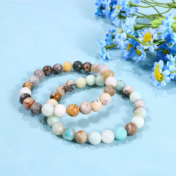 Amazonite and bamboo leaf agate bracelet kit