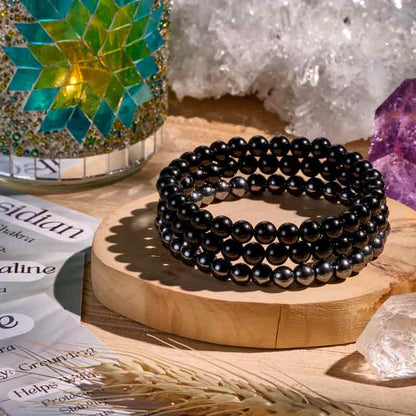Set of 6mm Natural Crystal Beaded Bracelets for Women