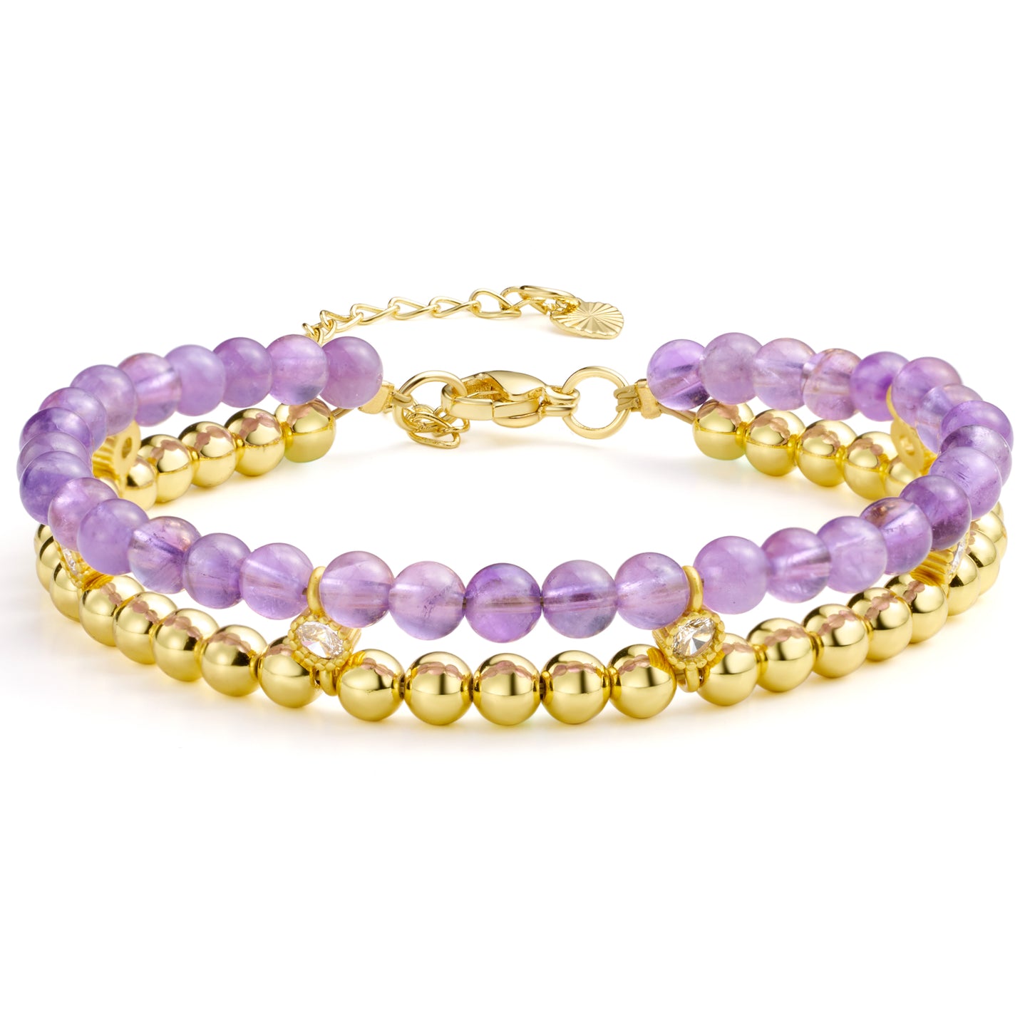 14K Gold-Plated Beaded Ball Bracelets