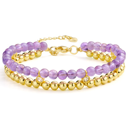 14K Gold-Plated Beaded Ball Bracelets
