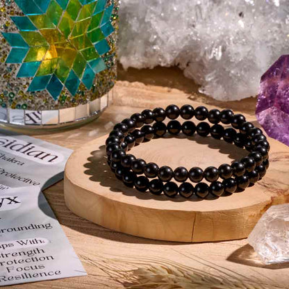 Set of 6mm Natural Crystal Beaded Bracelets for Women
