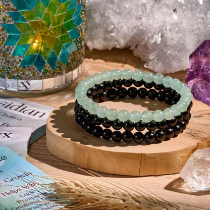 Set of 6mm Natural Crystal Beaded Bracelets for Women