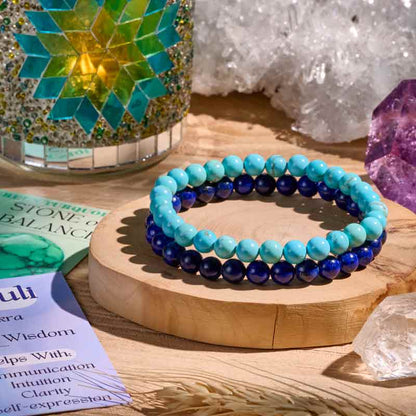 Set of 8mm Natural Crystal Beaded Bracelets for Women