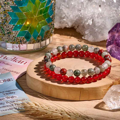 Set of 6mm Natural Crystal Beaded Bracelets for Women