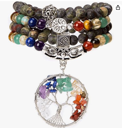 7 Chakra Tree of Life Praying Mala Beads