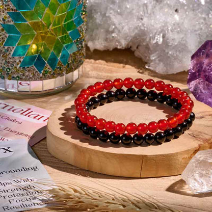 Set of 6mm Natural Crystal Beaded Bracelets for Women