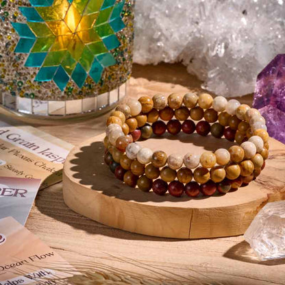 Set of 8mm Natural Crystal Beaded Bracelets for Women