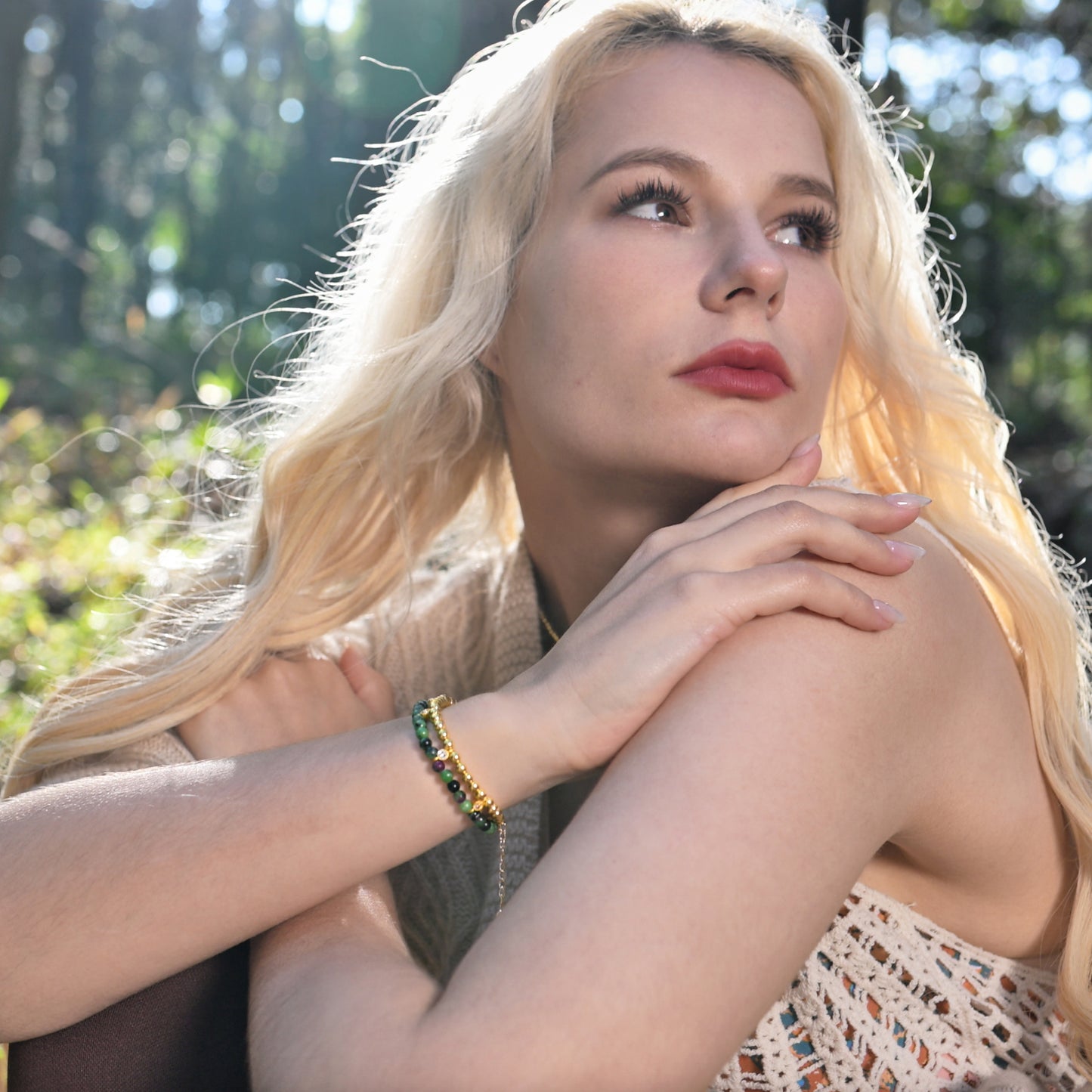 14K Gold-Plated Beaded Ball Bracelets
