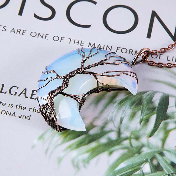 Girls Power Blue Opalite Crystal Necklace