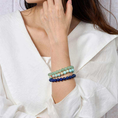 Set of 4mm Natural Crystal Beaded Bracelets for Women