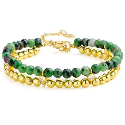 14K Gold-Plated Beaded Ball Bracelets