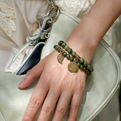 Life Tree and Leaf Charm Energy Reiki Crystal Stretch Bracelets