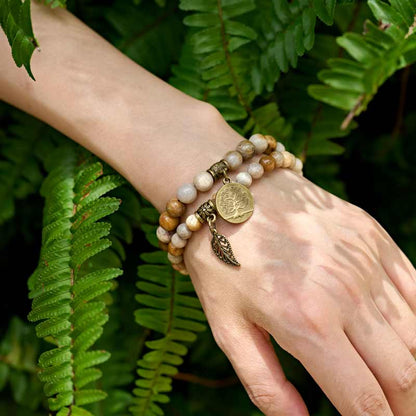 Life Tree and Leaf Charm Energy Reiki Crystal Stretch Bracelets