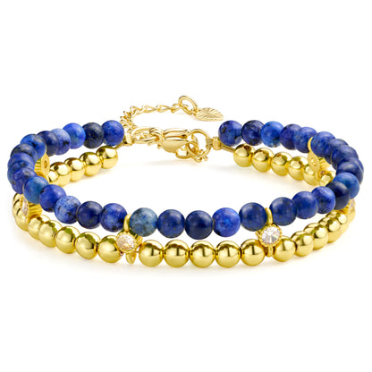 14K Gold-Plated Beaded Ball Bracelets