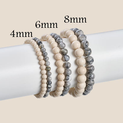 Set of 8mm Natural Crystal Beaded Bracelets for Women