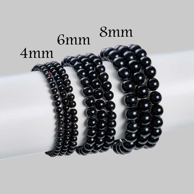Set of 4mm Natural Crystal Beaded Bracelets for Women